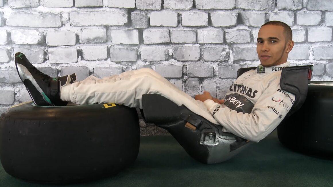 Lewis Hamilton seating position in f1 car