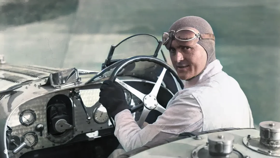 Louis Chiron oldest f1 driver colorized photo