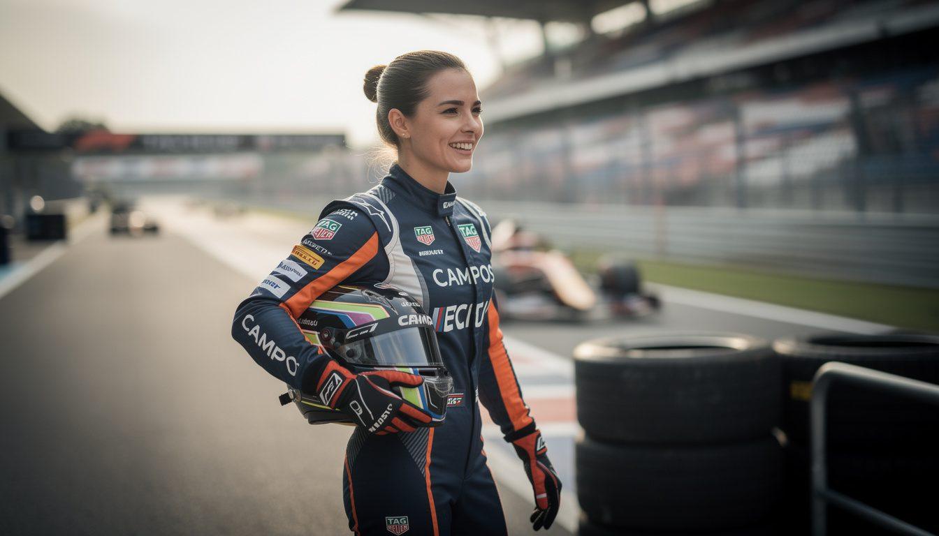 british racer megan bruce clinches her place in the 2026 f1 academy, supported by tag heuer and campos, marking a significant step in her racing career.