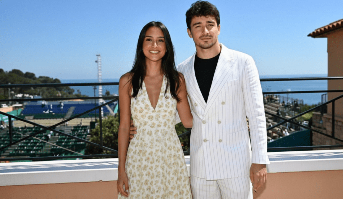 Charles Leclerc and his wife