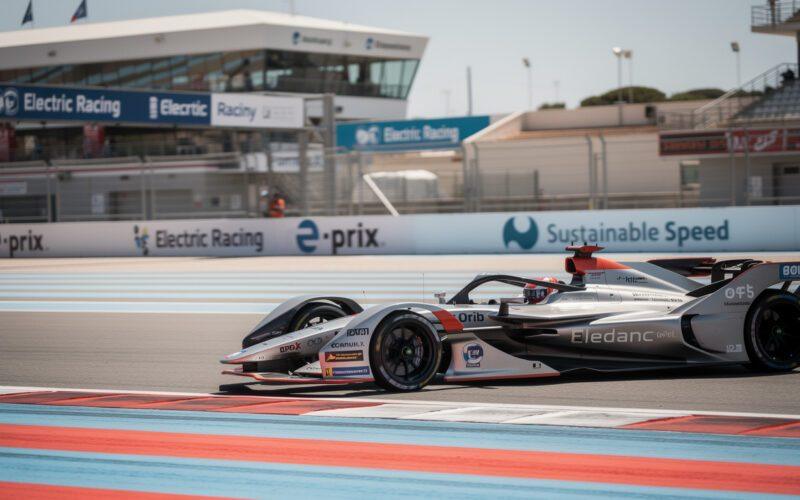 experience the thrill of a gen4 electric formula e racer at paul ricard circuit, showcasing cutting-edge racing technology and high-speed excitement.